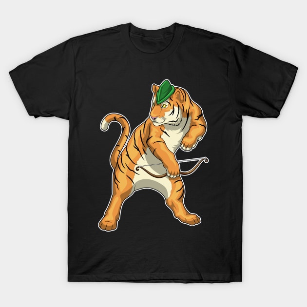 Tiger Archer Bow T-Shirt by Markus Schnabel